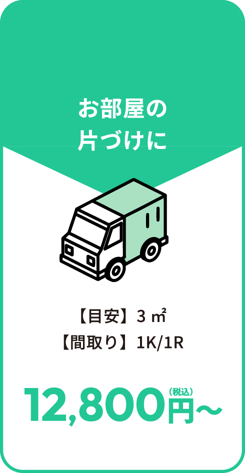 お部屋の片づけに 【目安】3㎡【間取り】1K/1R 12,800円～